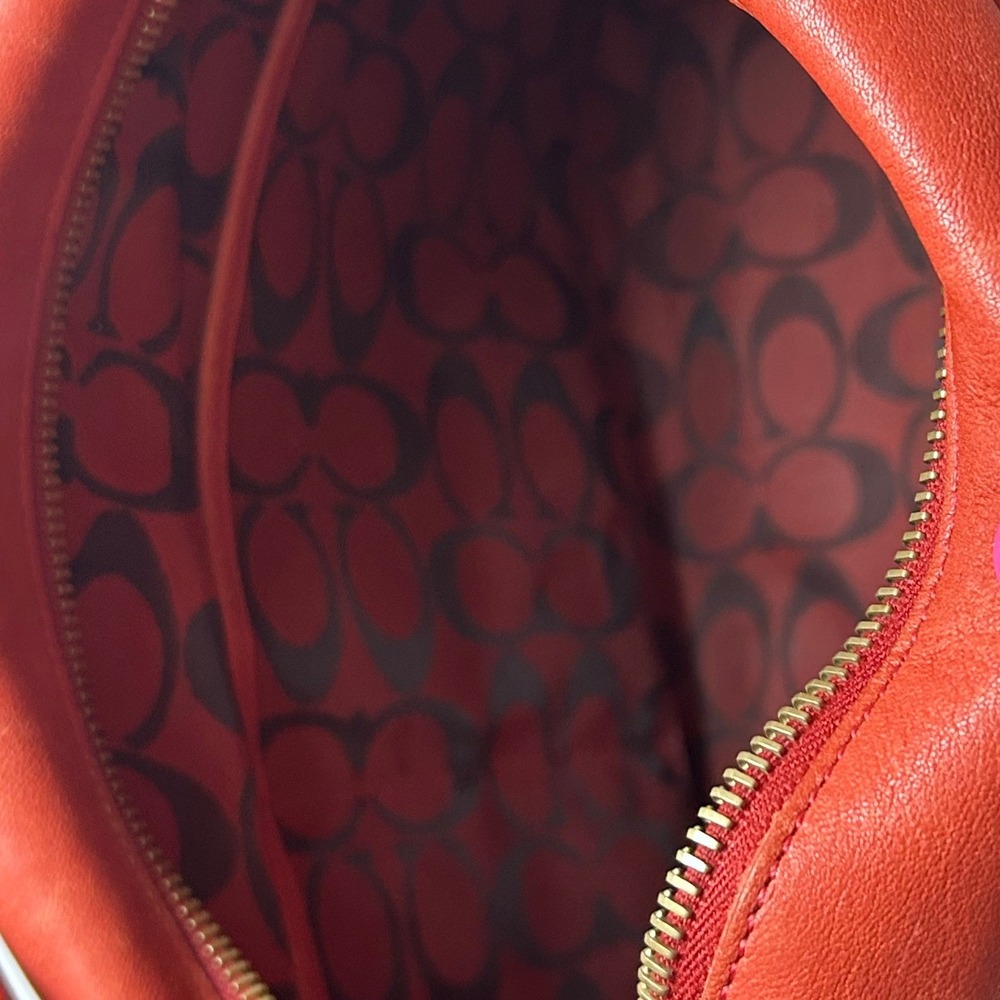 Coach Amanda 6951 Shoulder Bag Womens Red Leather Hobo Brass Vintage Y2K Boho - Picture 7 of 16